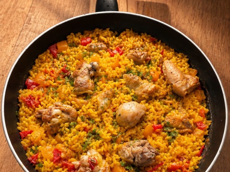 Paella de pollo y verduras estilo Tejero