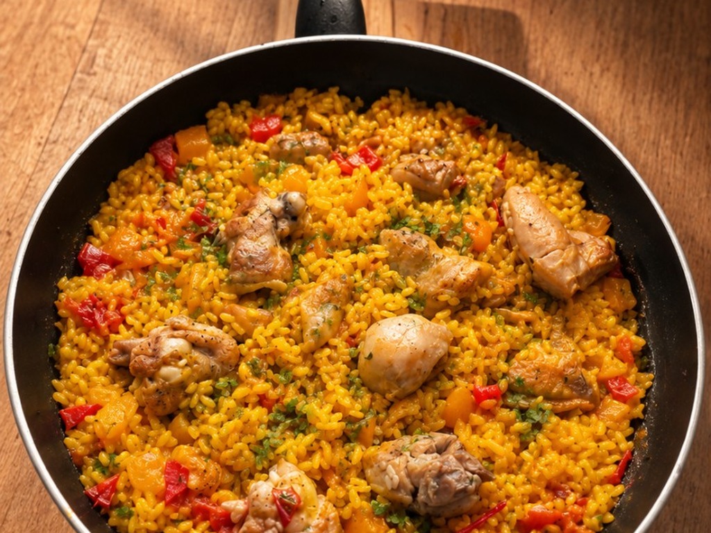 Paella de pollo y verduras estilo Tejero