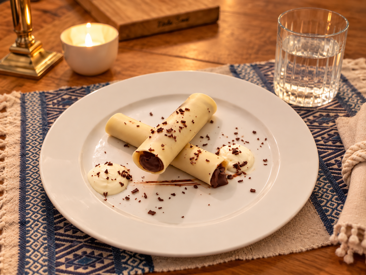 Canelones de chocolate y menta estilo After Eight